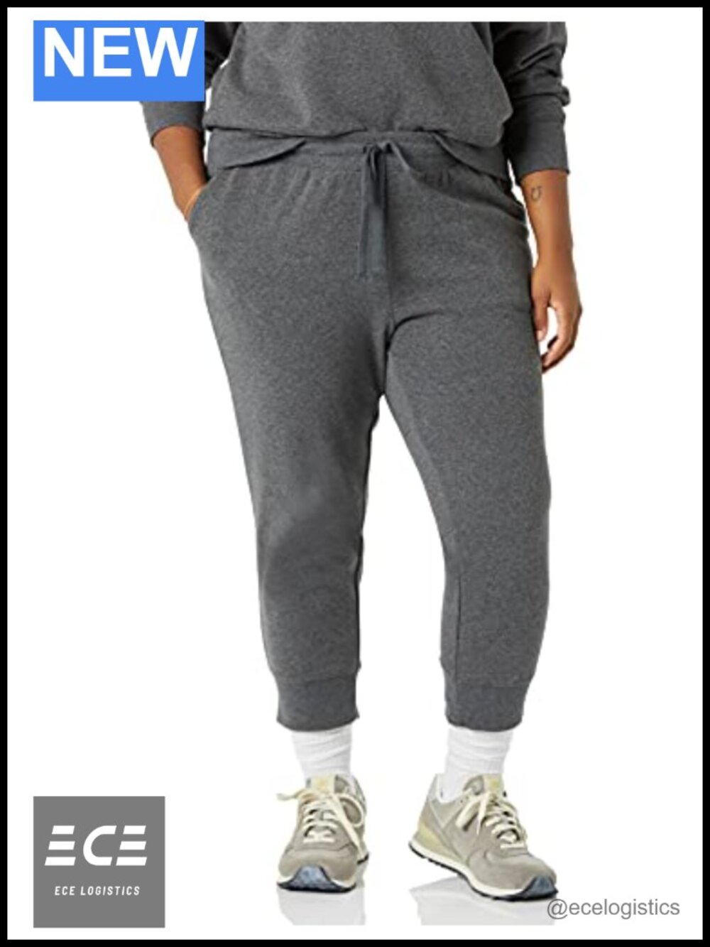 Women's Fleece Capri Jogger Sweatpants Drawstring Elastic Waist